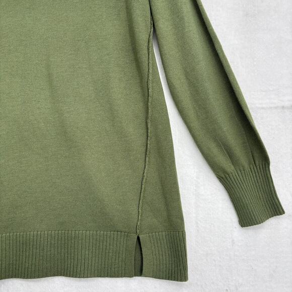 Loft Sweater Womens Size XS Olive Green Crew Neck Pullover Fine Knit Long Sleeve - Picture 5 of 10